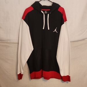 Jordan Men's Black, Red, and White Hoodie Sweater